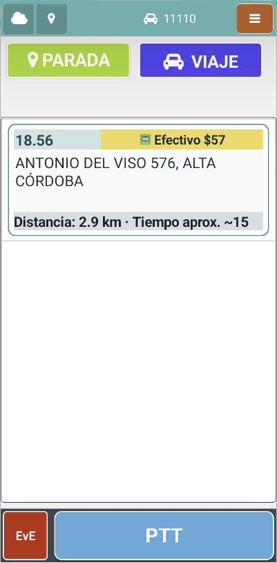 Aplicación de Conductores Colaby Movilidad — viajes, paradas y estados — captura 1